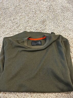 BLAK Rocawear 2XL  Olive Green Crewneck Waffle Short sleeve